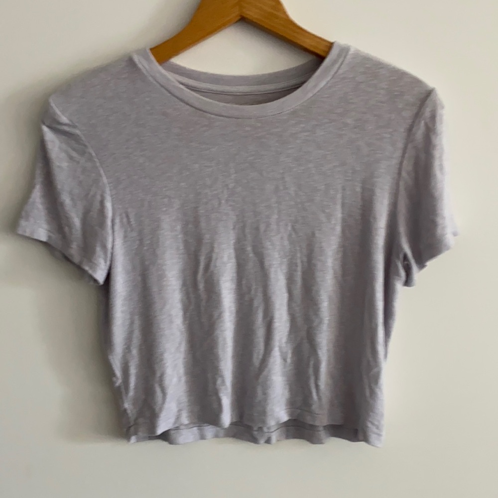 Grey cropped t-shirt American Eagle
